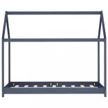 szürke tömör fenyőfa gyerekágy-keret 80 x 160 cm