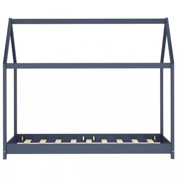 szürke tömör fenyőfa gyerekágy-keret 80 x 160 cm