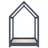 szürke tömör fenyőfa gyerekágy-keret 80 x 160 cm