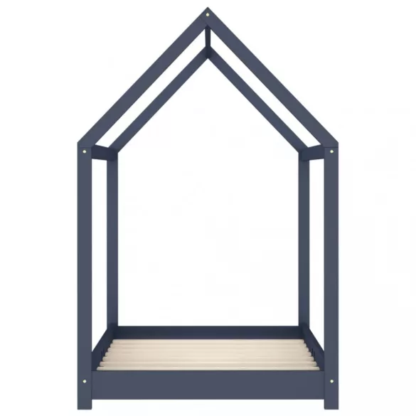 szürke tömör fenyőfa gyerekágy-keret 80 x 160 cm