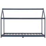 szürke tömör fenyőfa gyerekágy-keret 90 x 200 cm