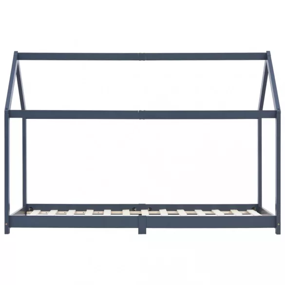 szürke tömör fenyőfa gyerekágy-keret 90 x 200 cm