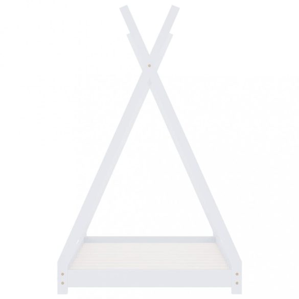 fehér tömör fenyőfa gyerekágy-keret 70 x 140 cm