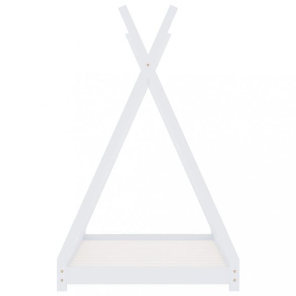 fehér tömör fenyőfa gyerekágy-keret 80 x 160 cm