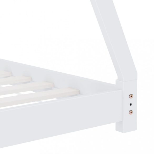 fehér tömör fenyőfa gyerekágy-keret 80 x 160 cm