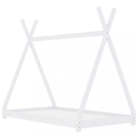 fehér tömör fenyőfa gyerekágy-keret 90 x 200 cm