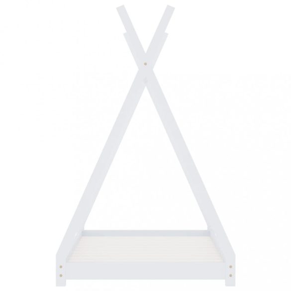 fehér tömör fenyőfa gyerekágy-keret 90 x 200 cm