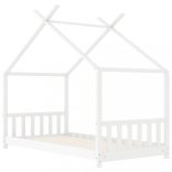 fehér tömör fenyőfa gyerekágy-keret 70 x 140 cm