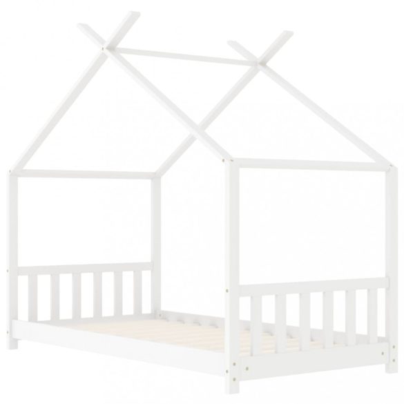 fehér tömör fenyőfa gyerekágy-keret 70 x 140 cm