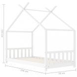 fehér tömör fenyőfa gyerekágy-keret 70 x 140 cm