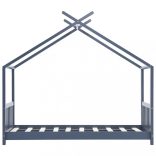 szürke tömör fenyőfa gyerekágy-keret 70 x 140 cm