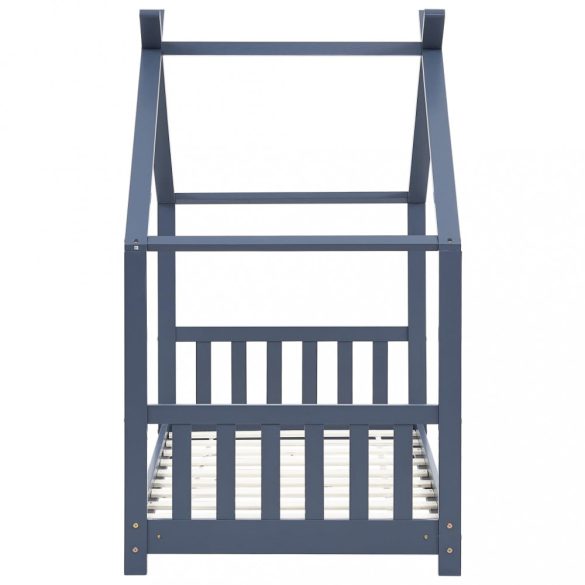 szürke tömör fenyőfa gyerekágy-keret 70 x 140 cm