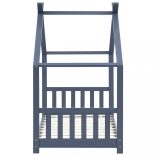 szürke tömör fenyőfa gyerekágy-keret 80 x 160 cm