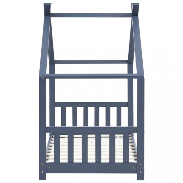 szürke tömör fenyőfa gyerekágy-keret 80 x 160 cm