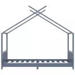 szürke tömör fenyőfa gyerekágy-keret 90 x 200 cm