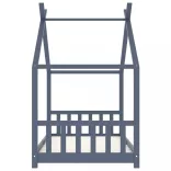 szürke tömör fenyőfa gyerekágy-keret 90 x 200 cm