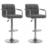 2 db világosszürke szövet bárszék