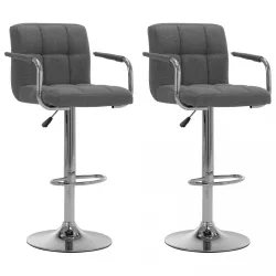 2 db világosszürke szövet bárszék