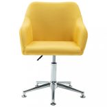 sárga szövetborítású forgó étkezőszék