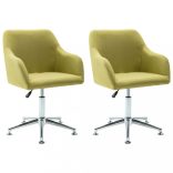 2 db zöld szövetborítású forgó étkezőszék