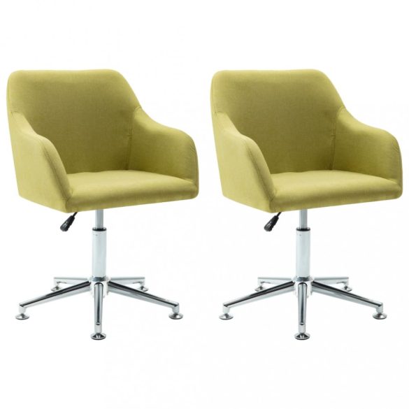 2 db zöld szövetborítású forgó étkezőszék