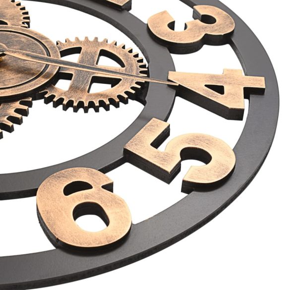 fekete-aranyszínű fém falióra 58 cm