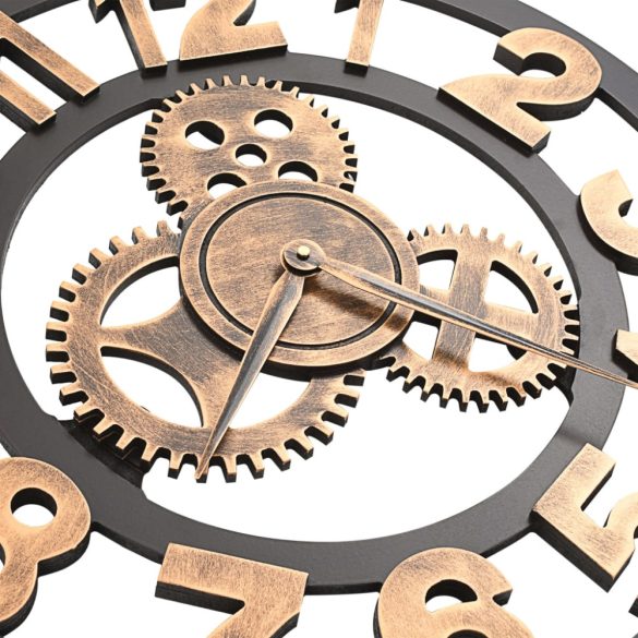 fekete-aranyszínű fém falióra 58 cm