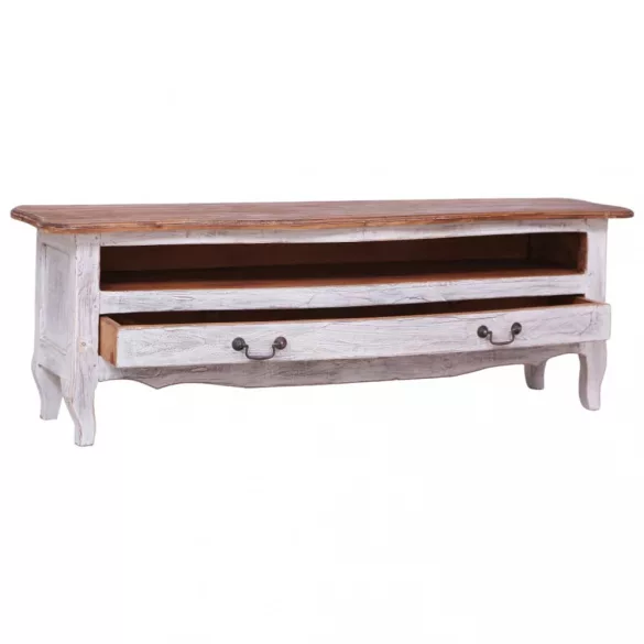 fehér tömör mahagóni fa TV-szekrény 120 x 30 x 40 cm