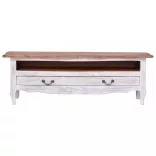 fehér tömör mahagóni fa TV-szekrény 120 x 30 x 40 cm