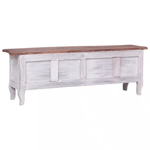 fehér tömör mahagóni fa TV-szekrény 120 x 30 x 40 cm