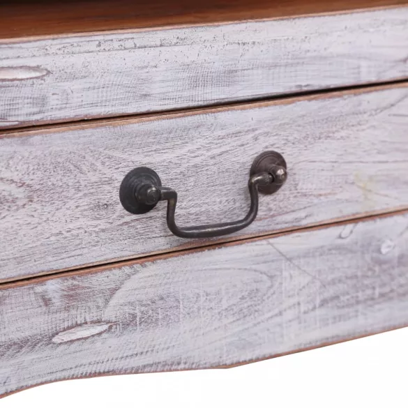 fehér tömör mahagóni fa TV-szekrény 120 x 30 x 40 cm