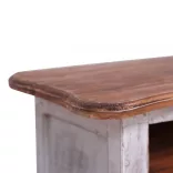 fehér tömör mahagóni fa TV-szekrény 120 x 30 x 40 cm