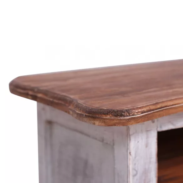 fehér tömör mahagóni fa TV-szekrény 120 x 30 x 40 cm