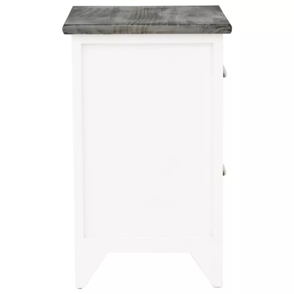 szürke és fehér császárfa éjjeliszekrény 38 x 28 x 45 cm