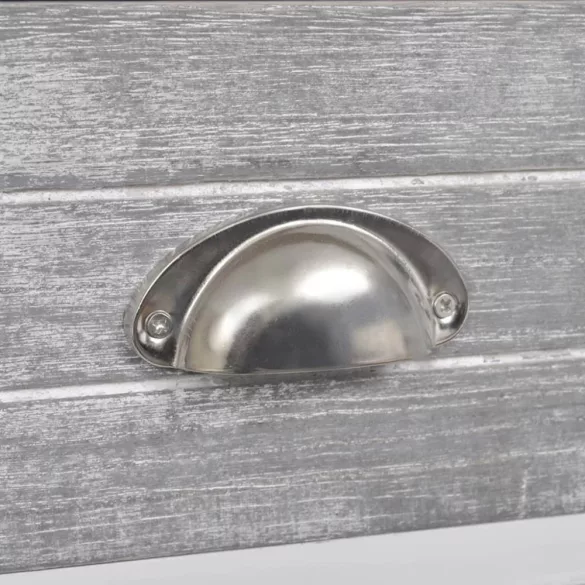 szürke és fehér császárfa éjjeliszekrény 38 x 28 x 45 cm