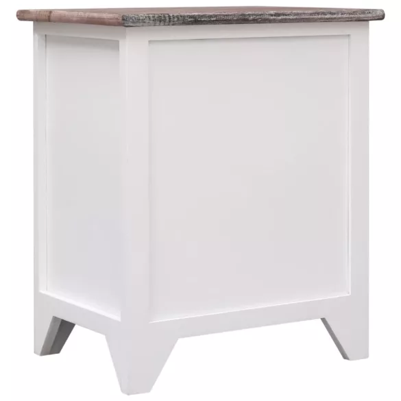 barna és fehér császárfa éjjeliszekrény 38 x 28 x 45 cm