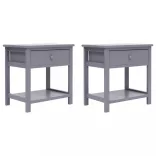 2 db szürke császárfa éjjeliszekrény 40 x 29 x 42 cm