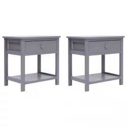 2 db szürke császárfa éjjeliszekrény 40 x 29 x 42 cm