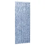 kék, fehér és ezüstszínű zsenília rovarfüggöny 90 x 220 cm