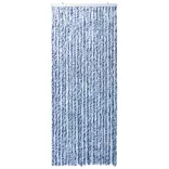 kék, fehér és ezüstszínű zsenília rovarfüggöny 90 x 220 cm