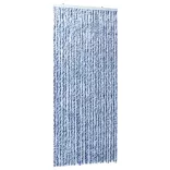 kék, fehér és ezüstszínű zsenília rovarfüggöny 100 x 220 cm