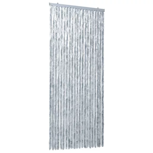 fehér és szürke zsenília rovarfüggöny 90 x 220 cm