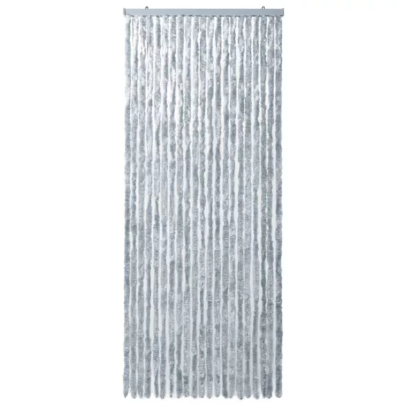 fehér és szürke zsenília rovarfüggöny 90 x 220 cm