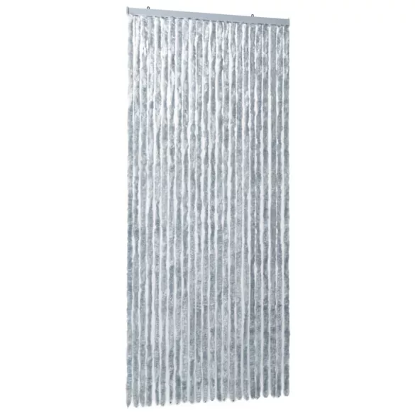 fehér és szürke zsenília rovarfüggöny 100 x 220 cm