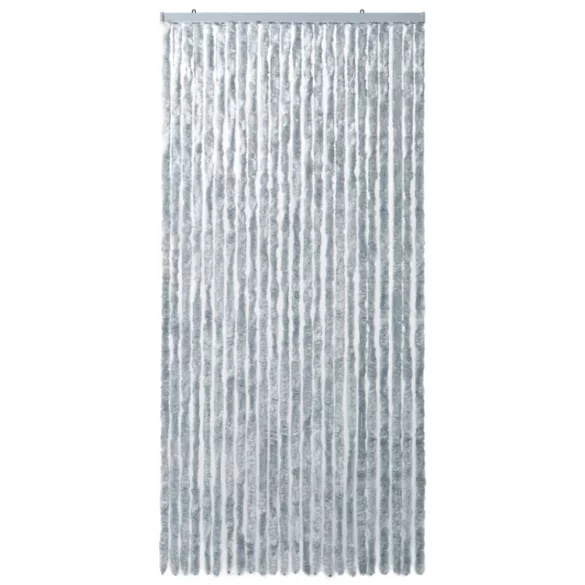 fehér és szürke zsenília rovarfüggöny 100 x 220 cm