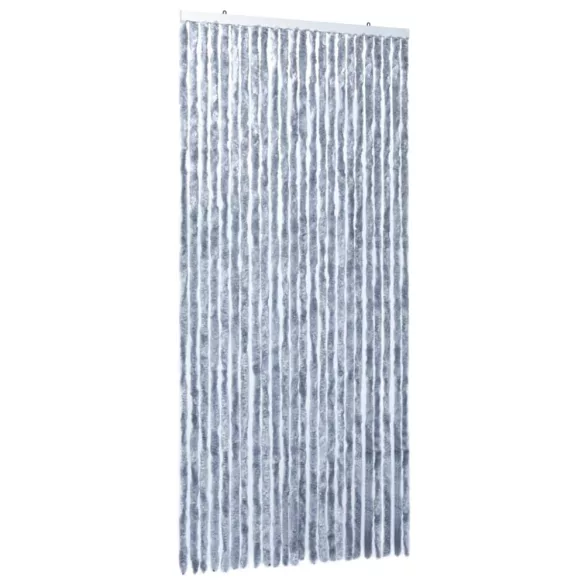 ezüstszínű zsenília rovarfüggöny 100 x 220 cm