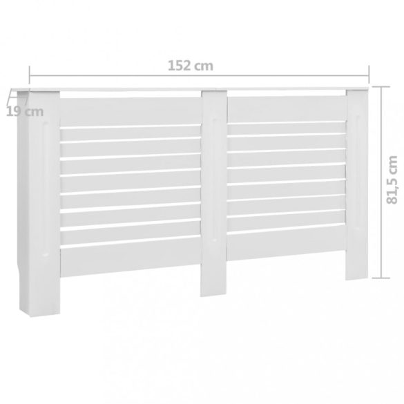 fehér MDF radiátorburkolat 152 x 19 x 81,5 cm