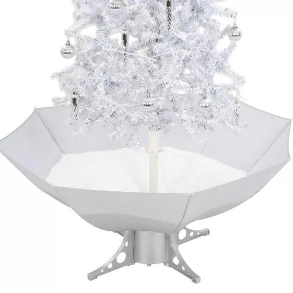 fehér havazó karácsonyfa ernyő alakú talppal 170 cm