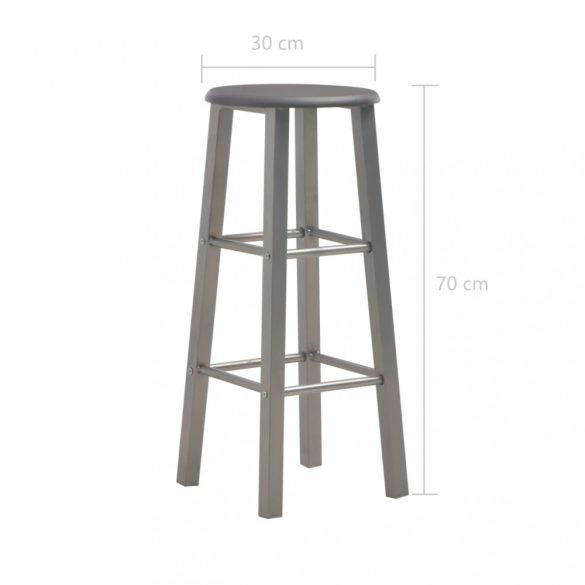 2 db antracitszürke MDF bárszék