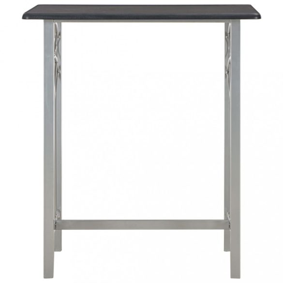 3 darabos fekete fa és acél bárszett